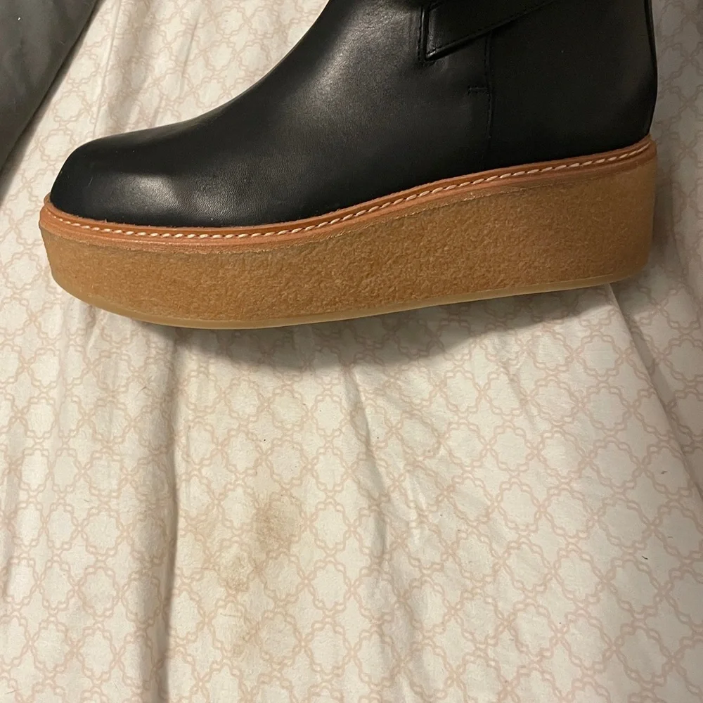 Ulla Johnson Lenox leather buckle ankle boots in Noir